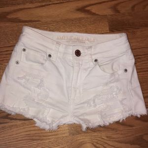American eagle rarely worn white jean shorts!!
